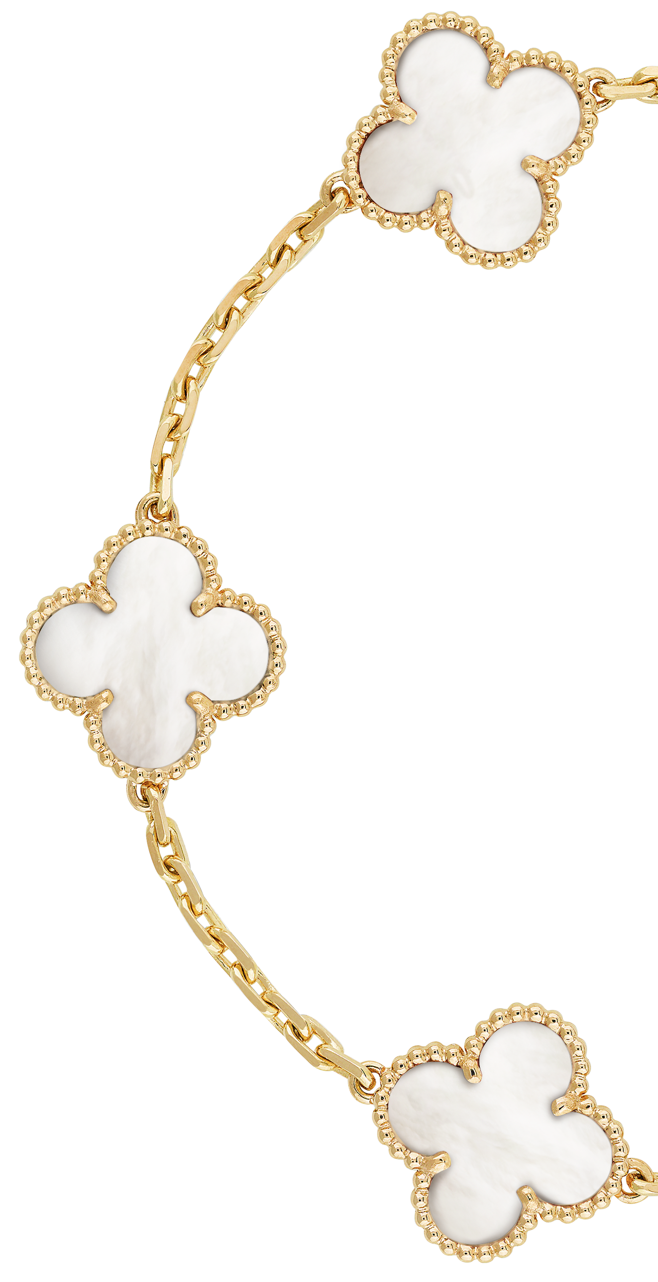 CURB CHAIN VAN CLEEF ALHAMBRA WHITE MOTHER OF PEARL