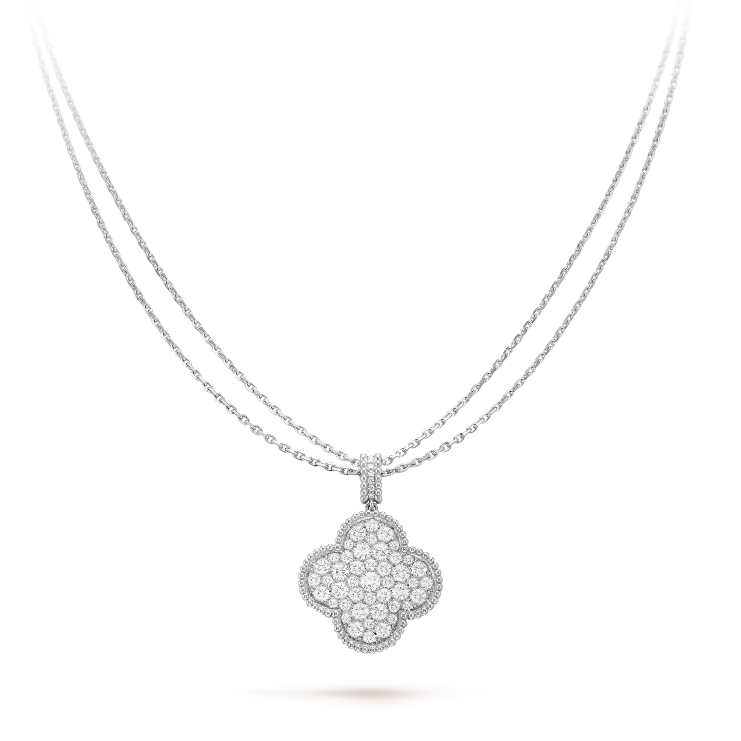 VAN CLEEF MAGIC ALHAMBRA WHITE GOLD LONG NECKLACE