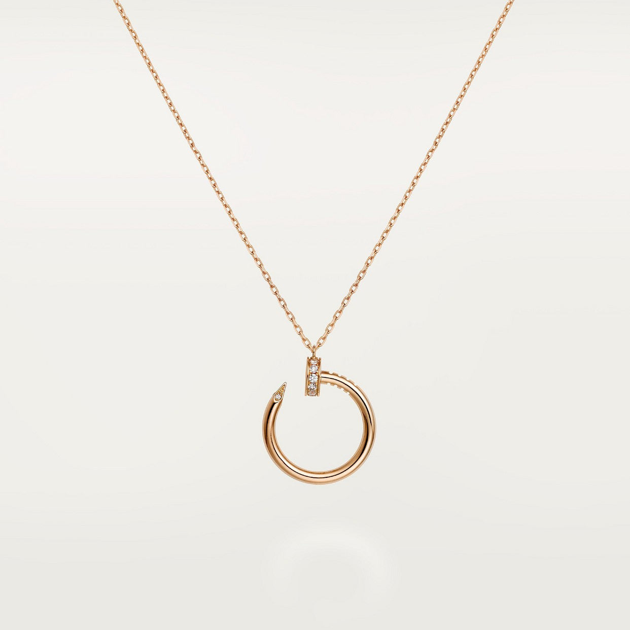 CARTIER NECKLACE PENDANT JUST UN CLOU DIAMONDS ROSE GOLD