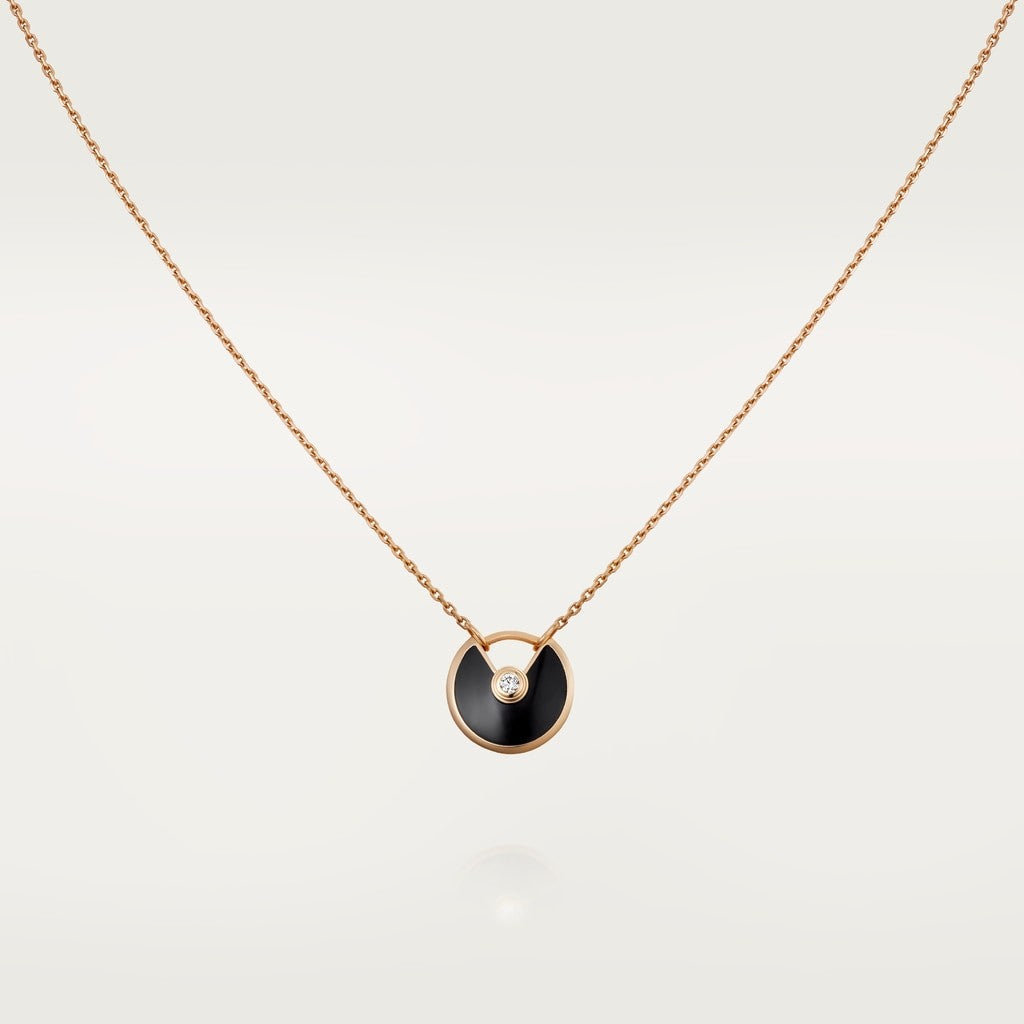 CARTIER AMULET NECKLACE BLACK ONYX ROSE GOLD