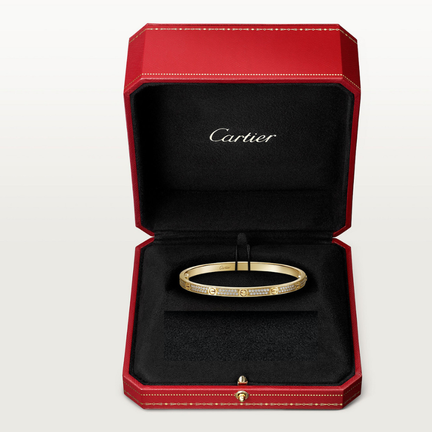 CARTIER LOVE SMALL CLASSIC PAVÉ GOLD BRACELET