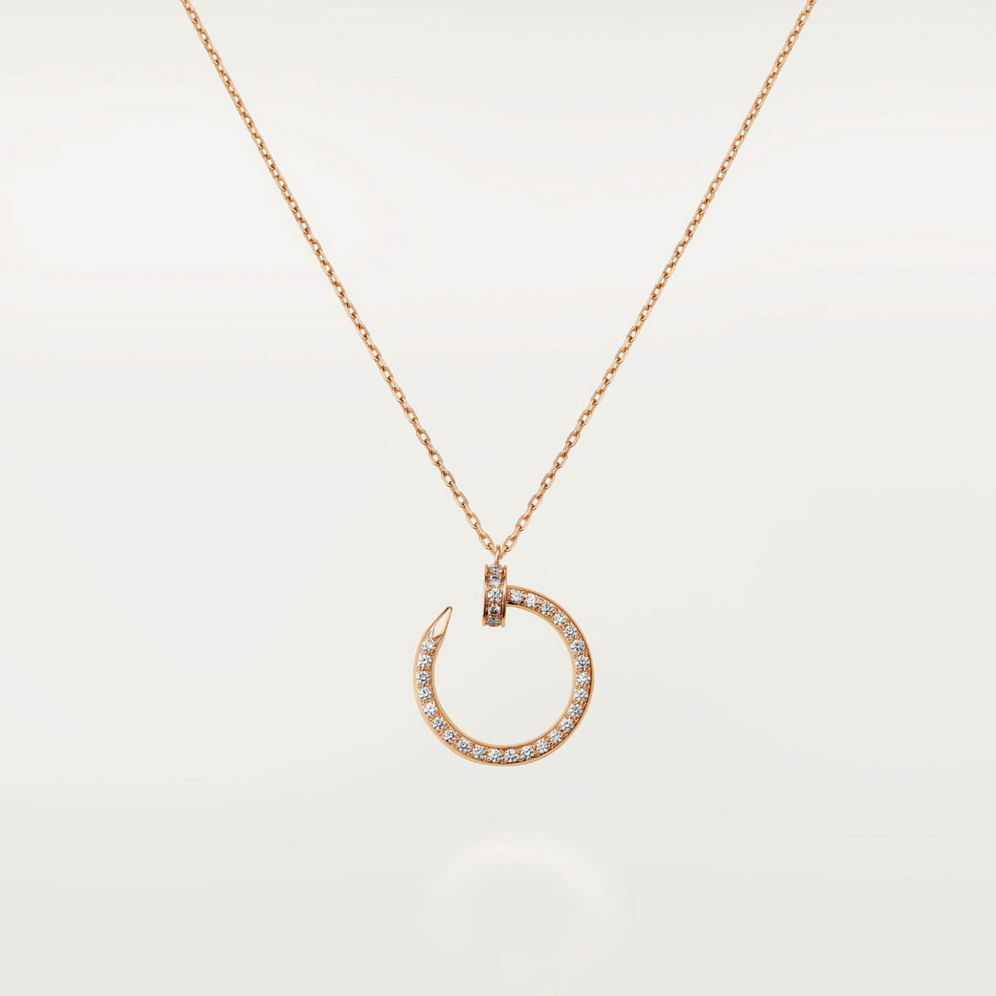 CARTIER JUST A STUD FULL RHINESTONE-PINK-GOLD NECKLACE