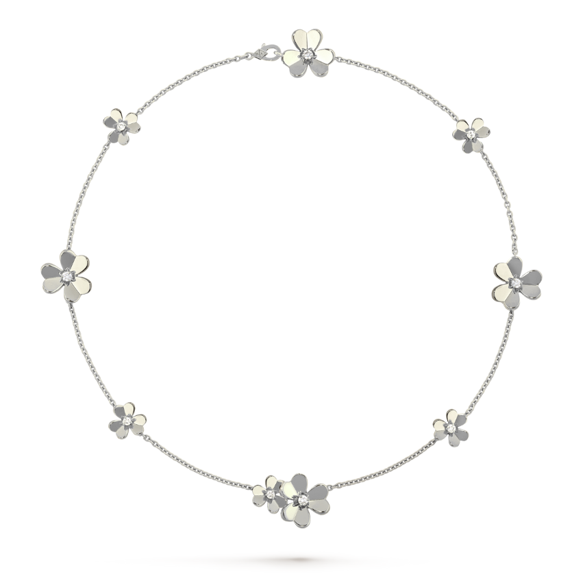 FRIVOLOUS 9 FLOWER NECKLACE WHITE GOLD