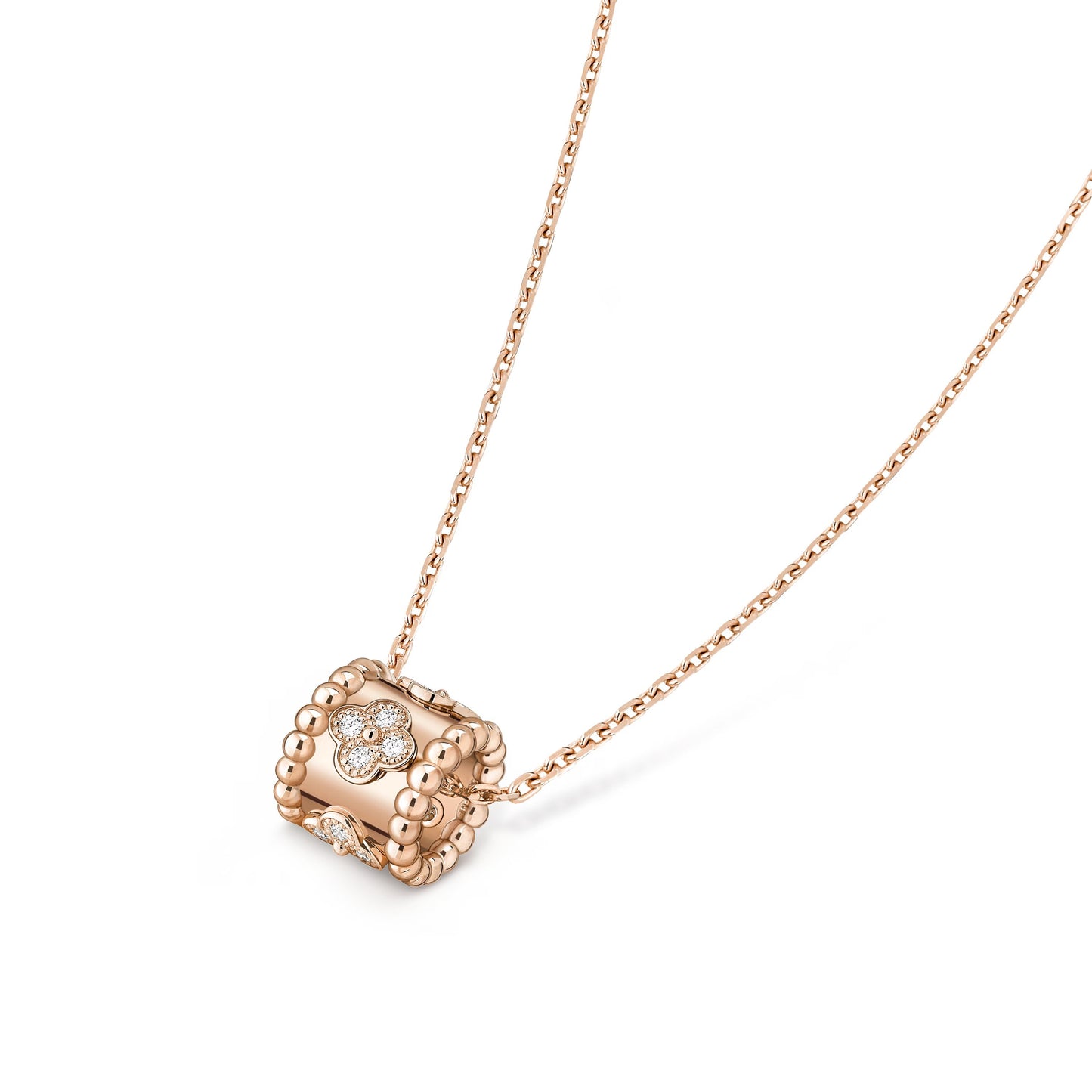VAN CLEEF BEADED CLOVERS NECKLACE DURING ROSE GOLD