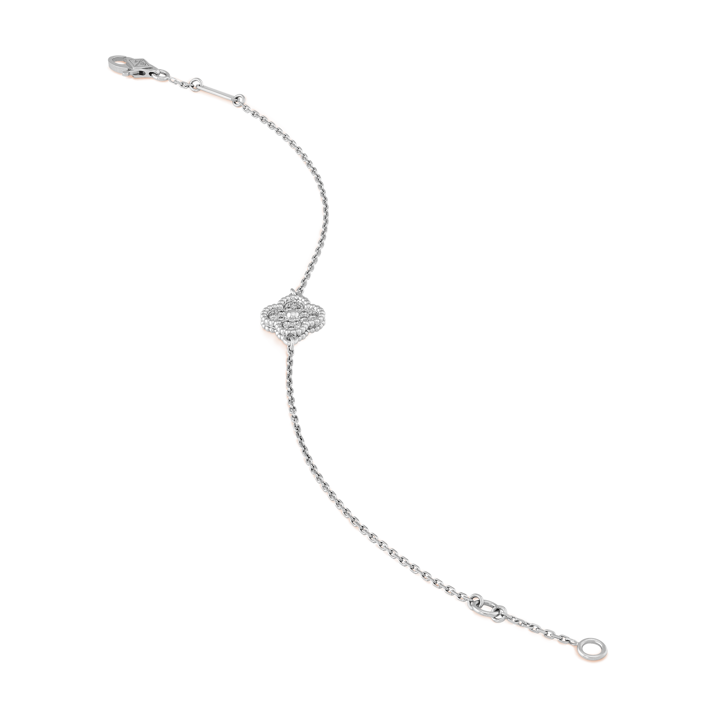 CURB CHAIN VAN CLEEF 1 CLOVER WHITE GOLD