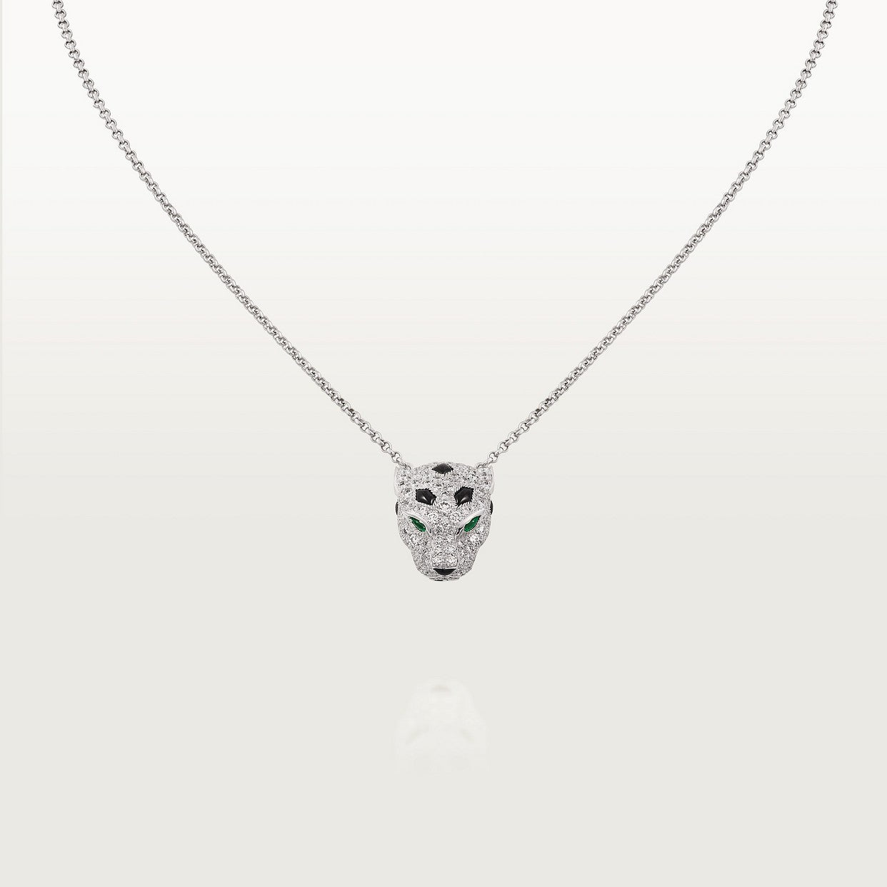CARTIER PANTHER HEAD NECKLACE WITH GOLD RHINESTONES