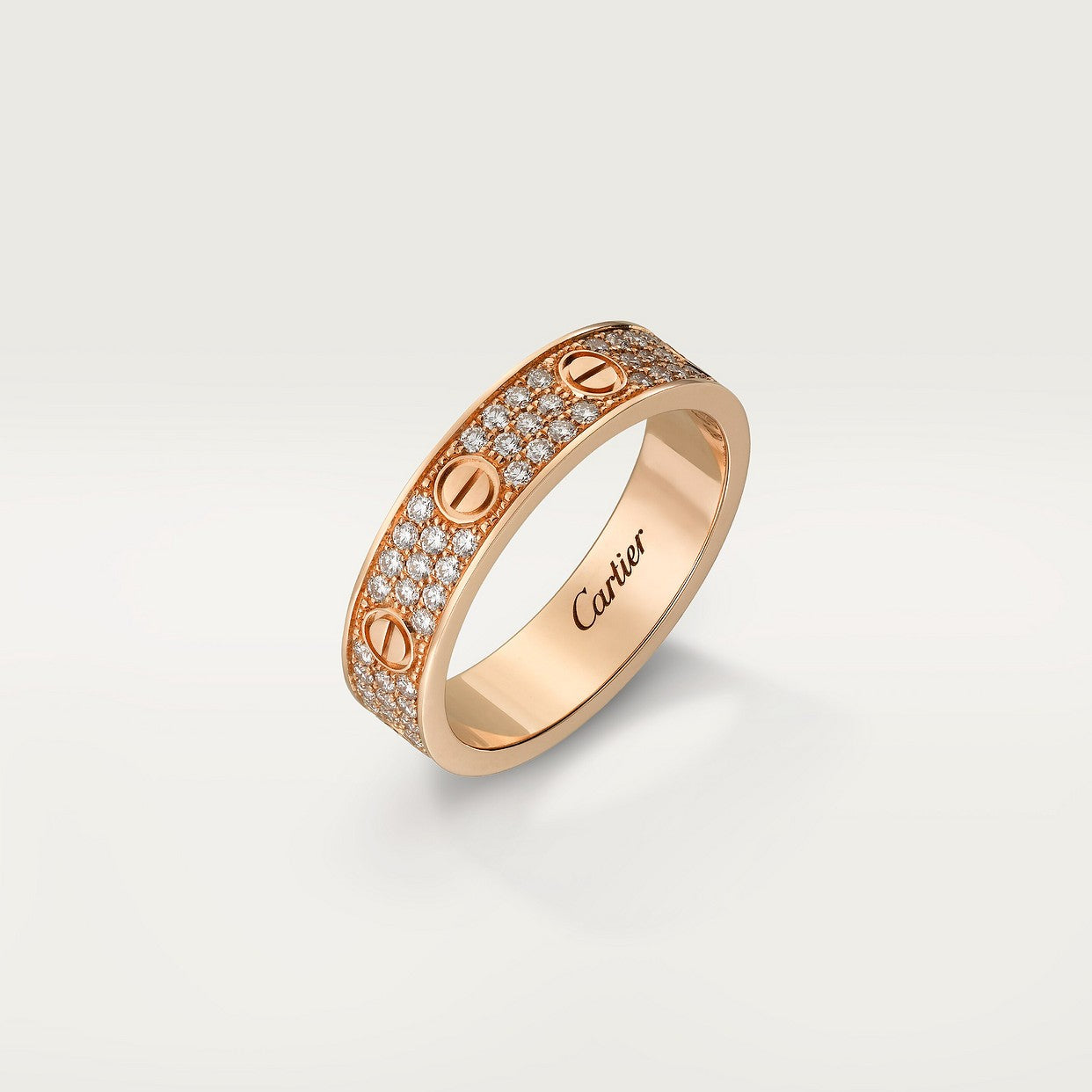 CARTIER LOVE RING PAVED ROSE GOLD