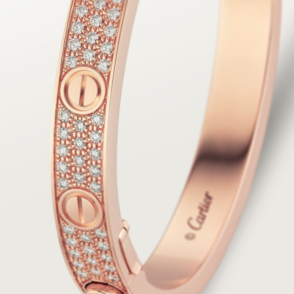 CARTIER LOVE CLASSIC PAVÉ ROSE GOLD BRACELET