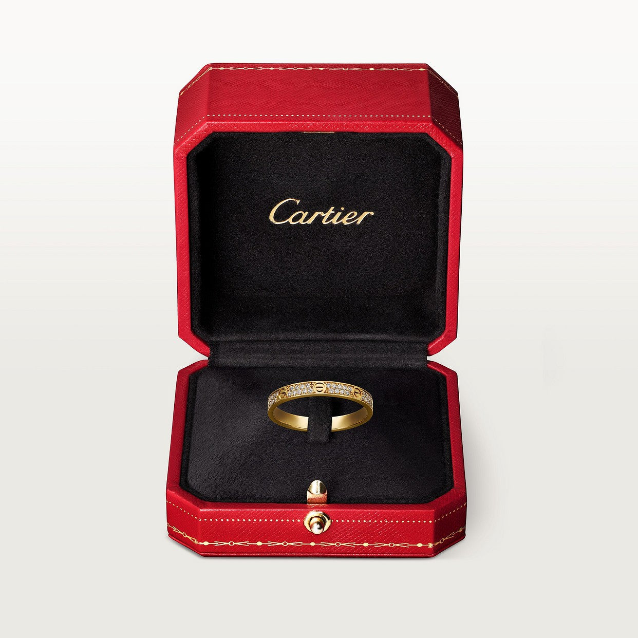 CARTIER SMALL PAVÉ GOLD RING