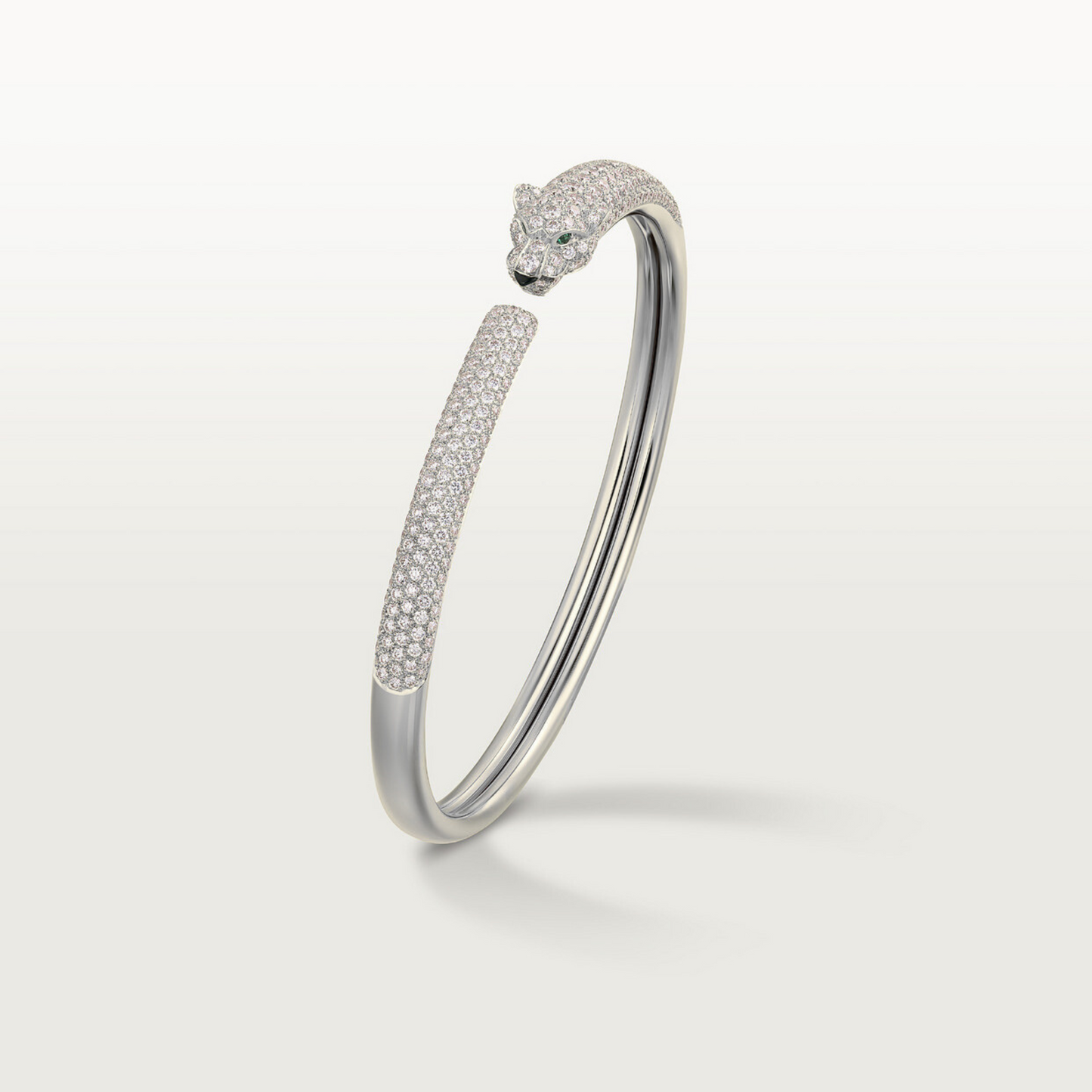 PANTHER BRACELET SMALL SEMI PAVÉ WHITE GOLD