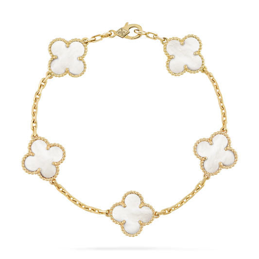 CURB CHAIN VAN CLEEF ALHAMBRA WHITE MOTHER OF PEARL