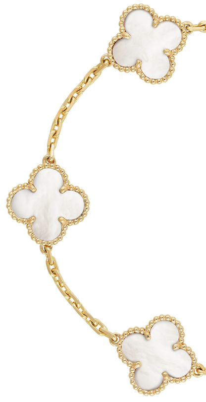 CURB CHAIN VAN CLEEF ALHAMBRA WHITE MOTHER OF PEARL