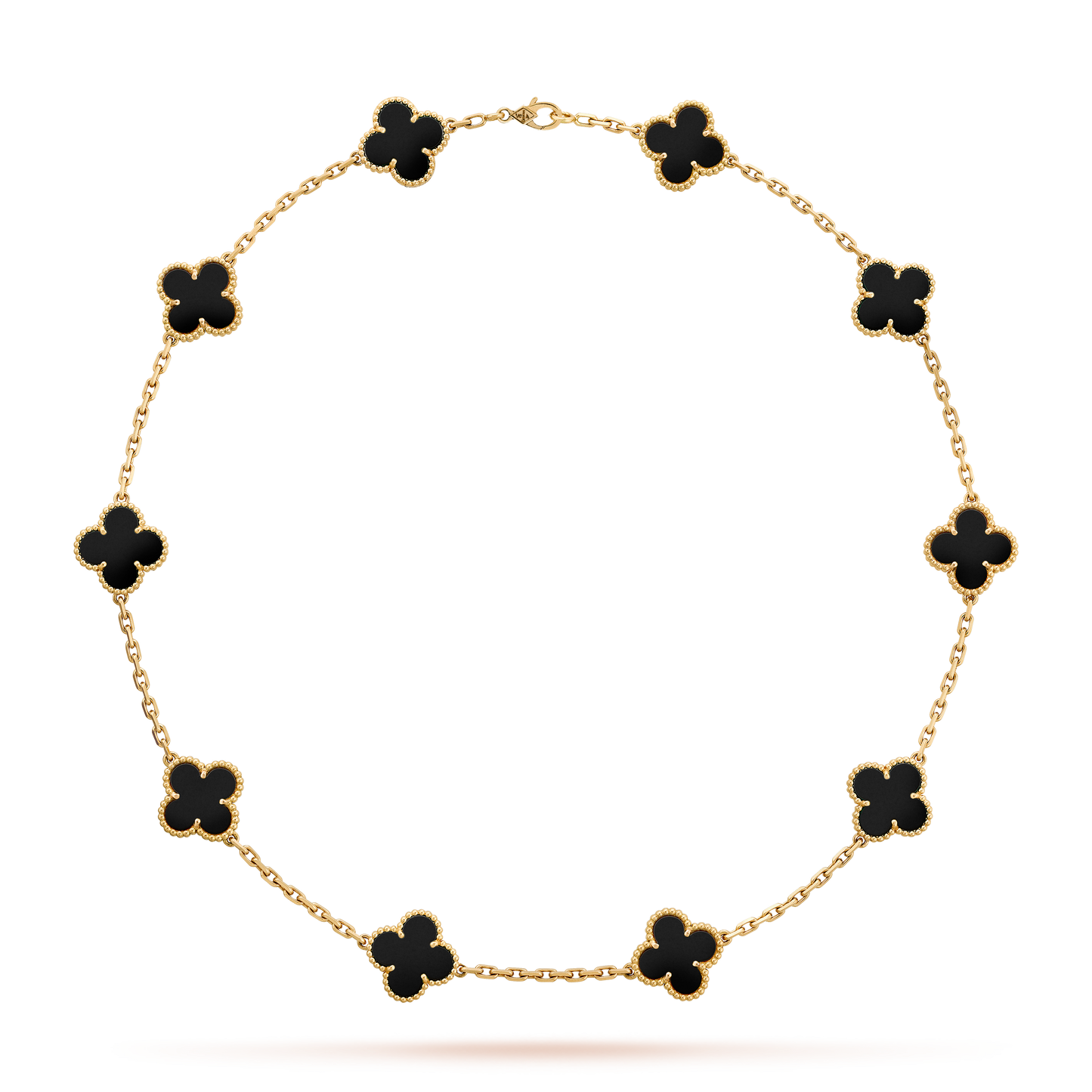 VINTAGE ALHAMBRA NECKLACE 7 PATTERNS BLACK ONYX