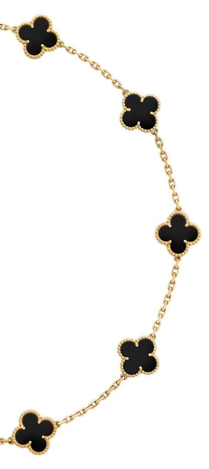 VINTAGE ALHAMBRA NECKLACE 7 PATTERNS BLACK ONYX