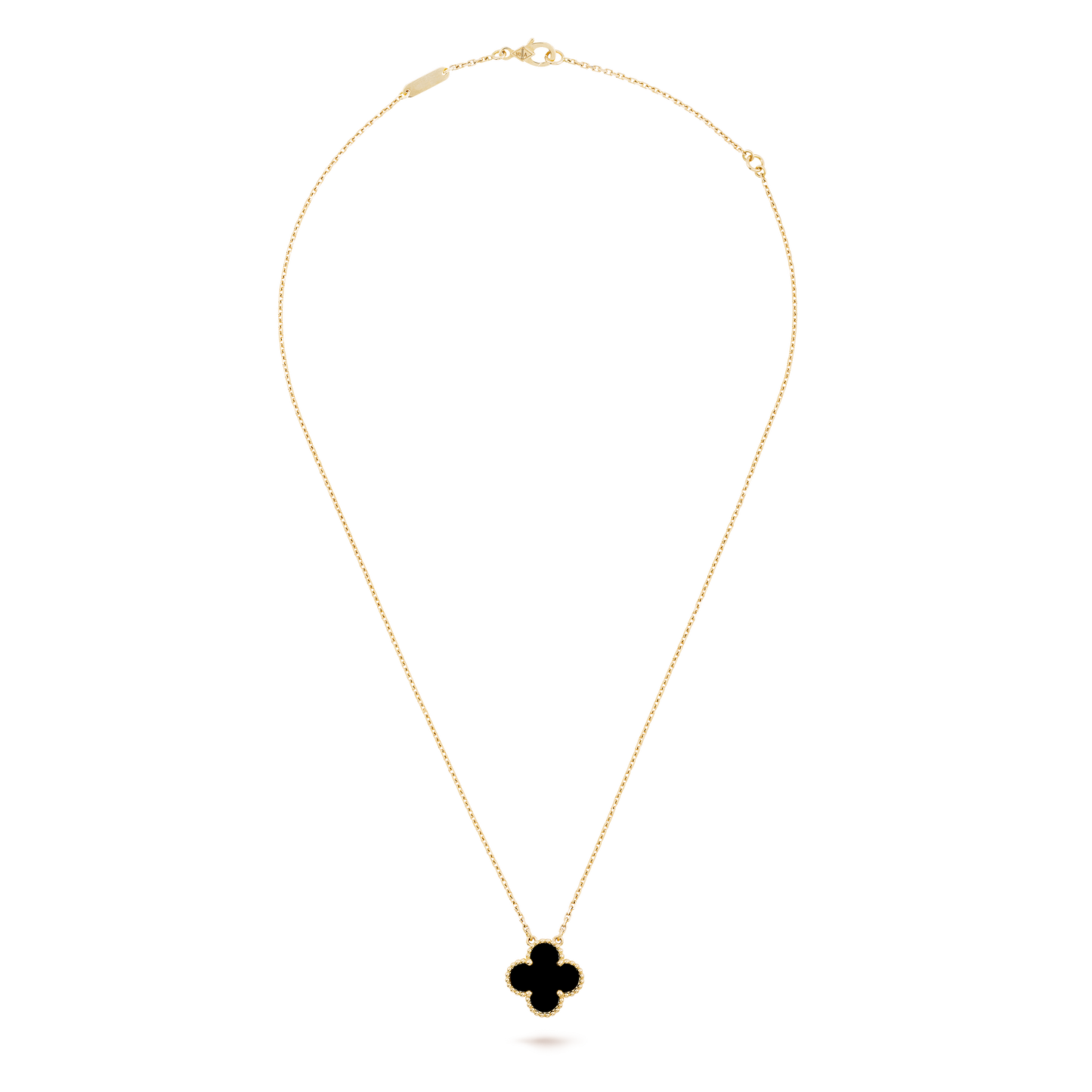 VINATGE ALHAMBRA BLACK ONYX PENDANT NECKLACE