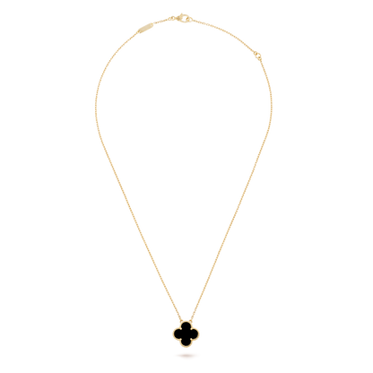VINATGE ALHAMBRA BLACK ONYX PENDANT NECKLACE