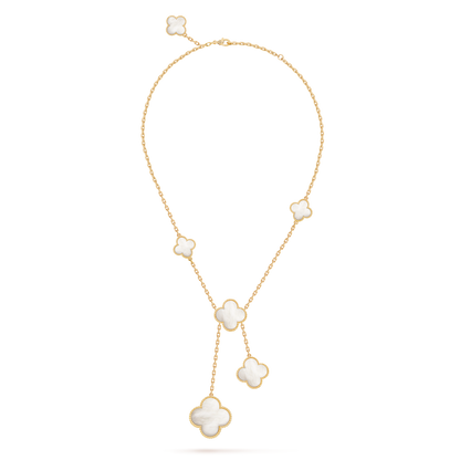 MAGIC ALHAMBRA NECKLACE 5 PATTERNS WHITE MOTHER-OF-PEARL