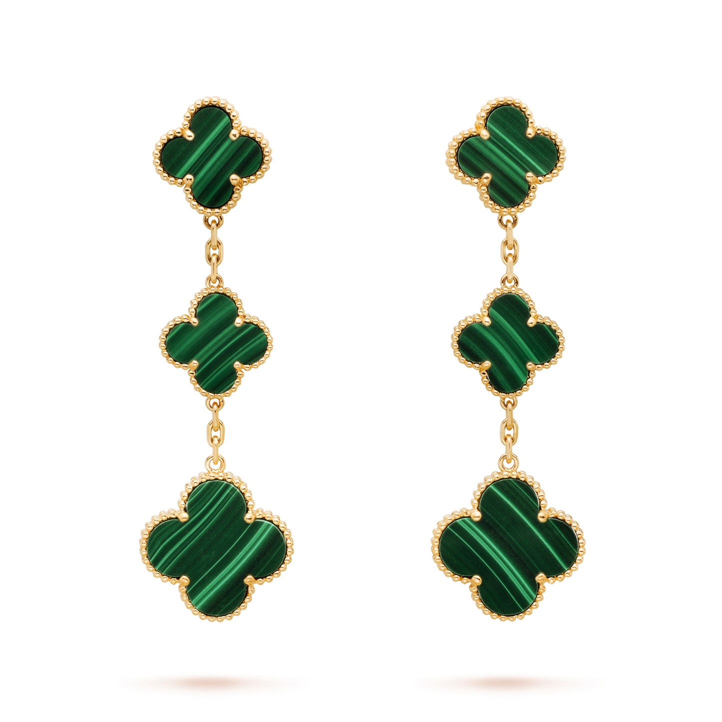 VINTAGE VAN CLEEF ALHAMBRA BUCKLE 3 MALACHITE GREEN PATTERNS