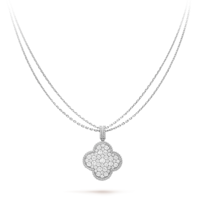 VAN CLEEF MAGIC ALHAMBRA WHITE GOLD LONG NECKLACE