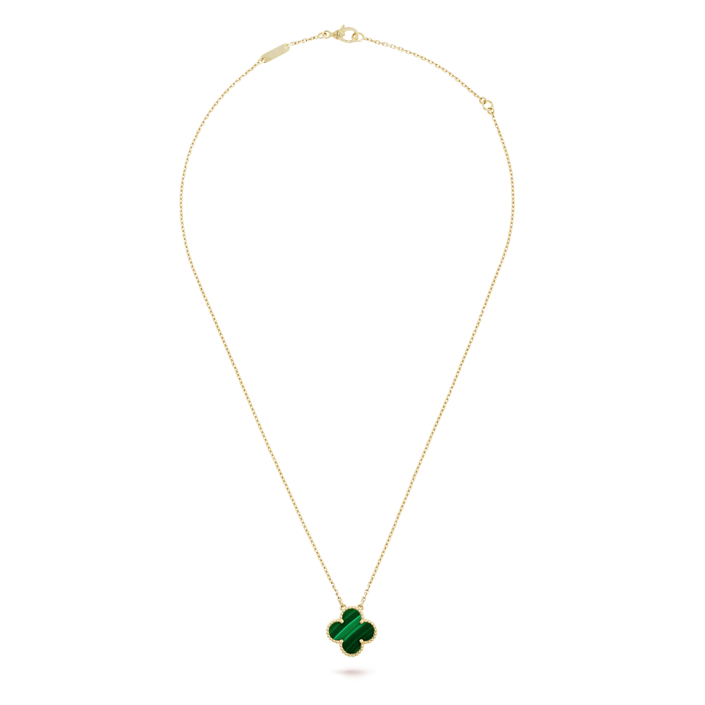 VINATGE ALHAMBRA GREEN MALACHITE PENDANT NECKLACE