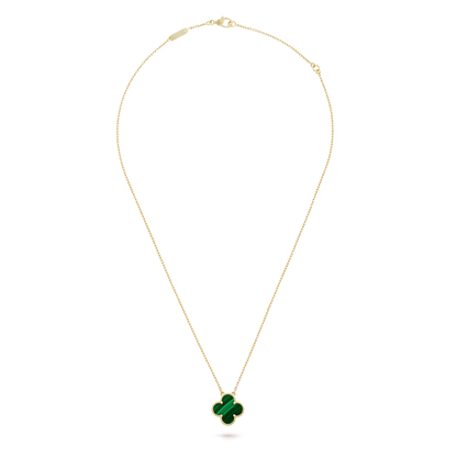 VINATGE ALHAMBRA GREEN MALACHITE PENDANT NECKLACE