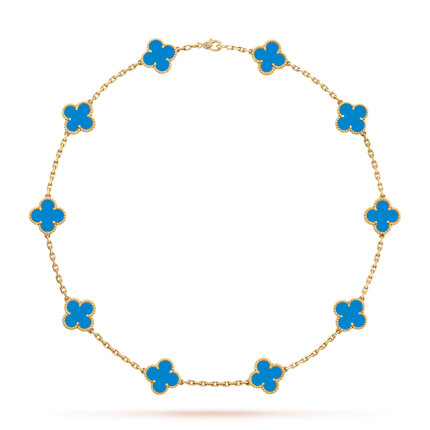 VINTAGE ALHAMBRA NECKLACE 7 SKY BLUE PATTERNS