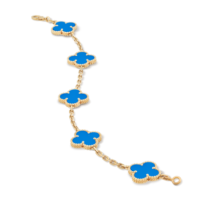 VAN CLEEF ALHAMBRA CURB CHAIN SKY BLUE