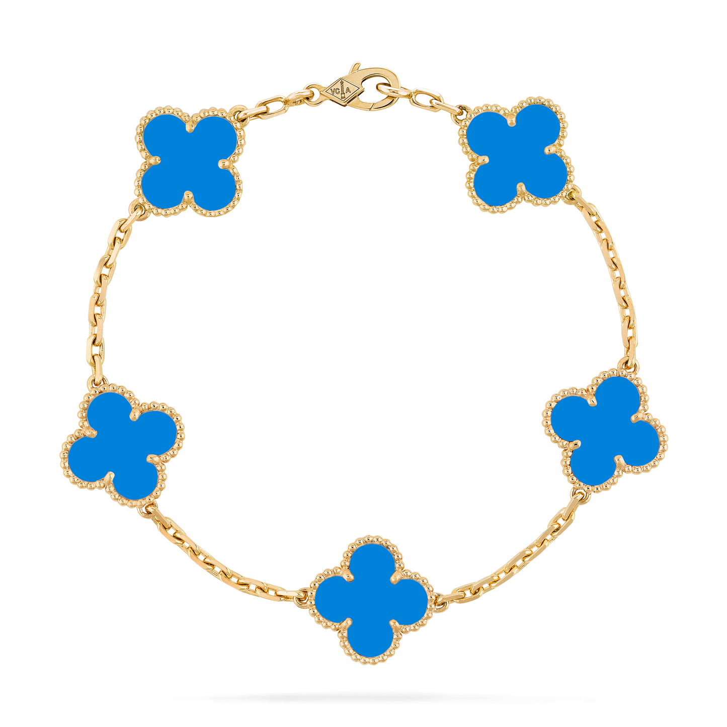 VAN CLEEF ALHAMBRA CURB CHAIN SKY BLUE