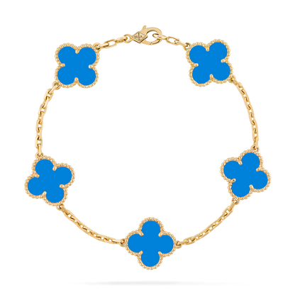 VAN CLEEF ALHAMBRA CURB CHAIN SKY BLUE