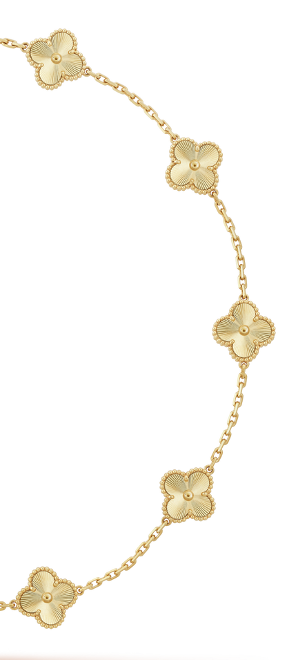 VINTAGE ALHAMBRA NECKLACE 7 GOLD MOTIFS