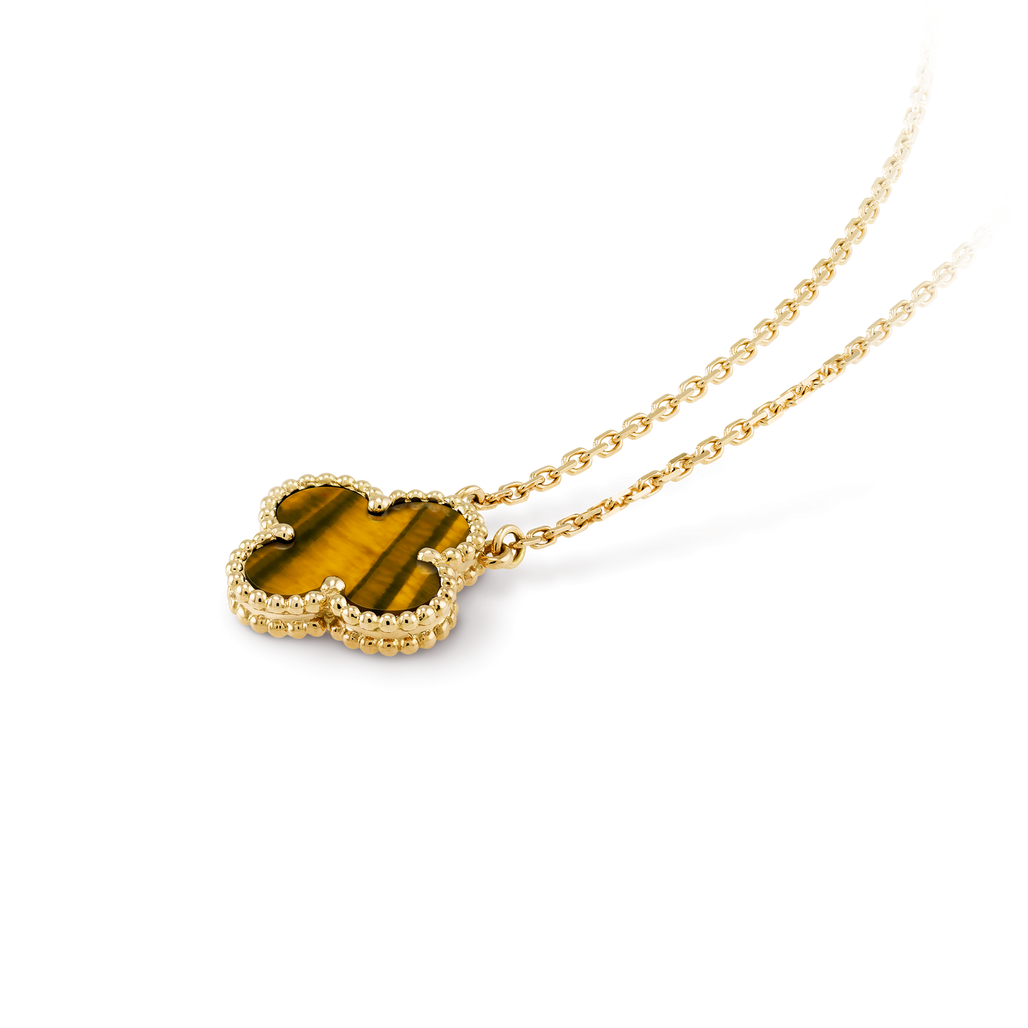 VINATGE ALHAMBRA BROWN TIGER EYE PENDANT NECKLACE