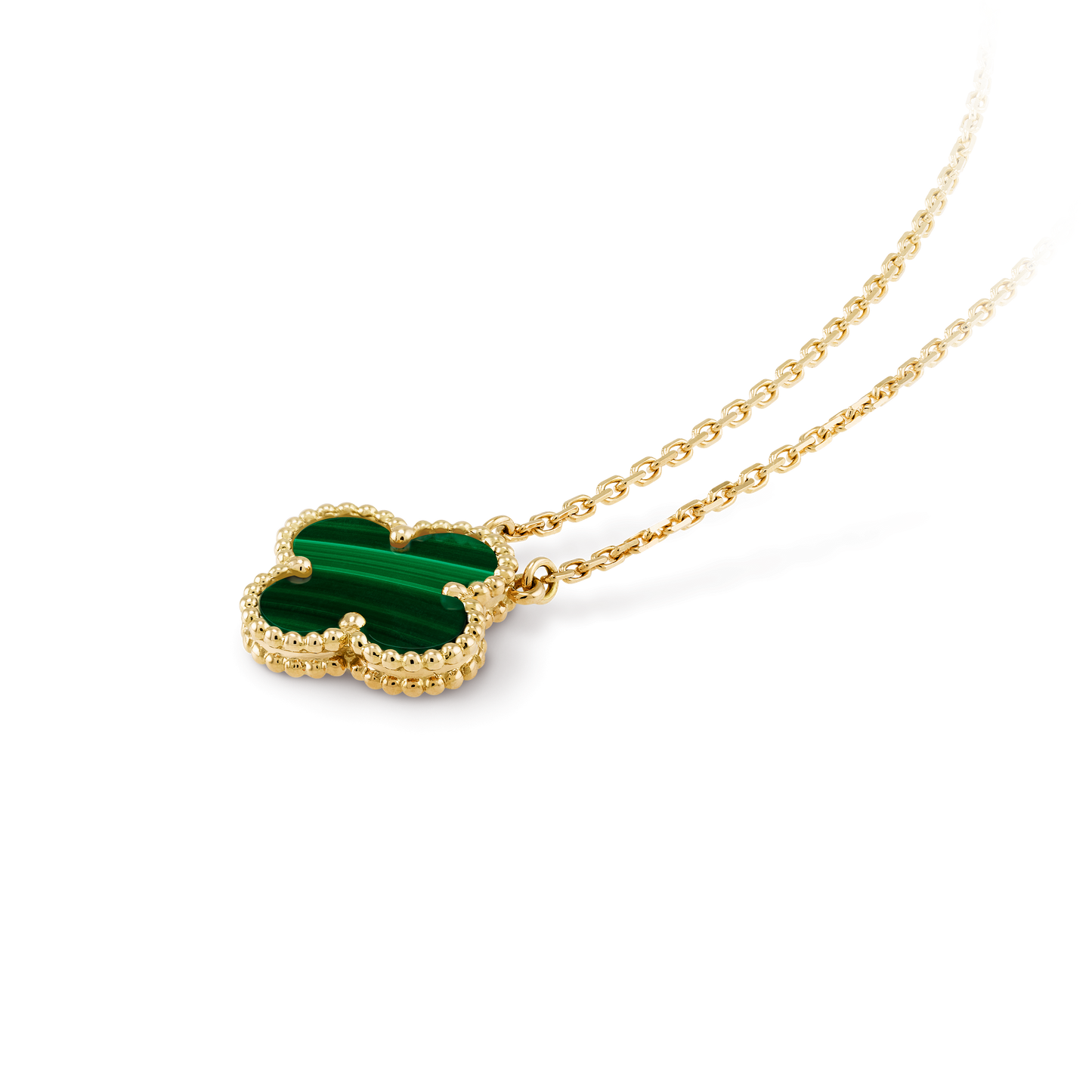 VINATGE ALHAMBRA GREEN MALACHITE PENDANT NECKLACE