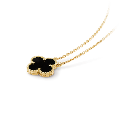 VINATGE ALHAMBRA BLACK ONYX PENDANT NECKLACE