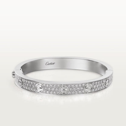 CARTIER LOVE CLASSIC PAVÉ WHITE GOLD BRACELET