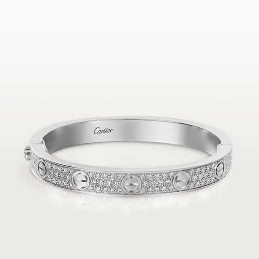 CARTIER LOVE CLASSIC PAVÉ WHITE GOLD BRACELET