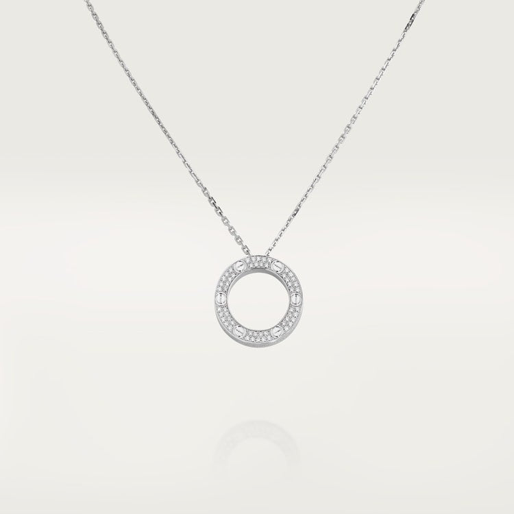 CARTIER LOVE PAVÉ PENDANT NECKLACE WHITE GOLD
