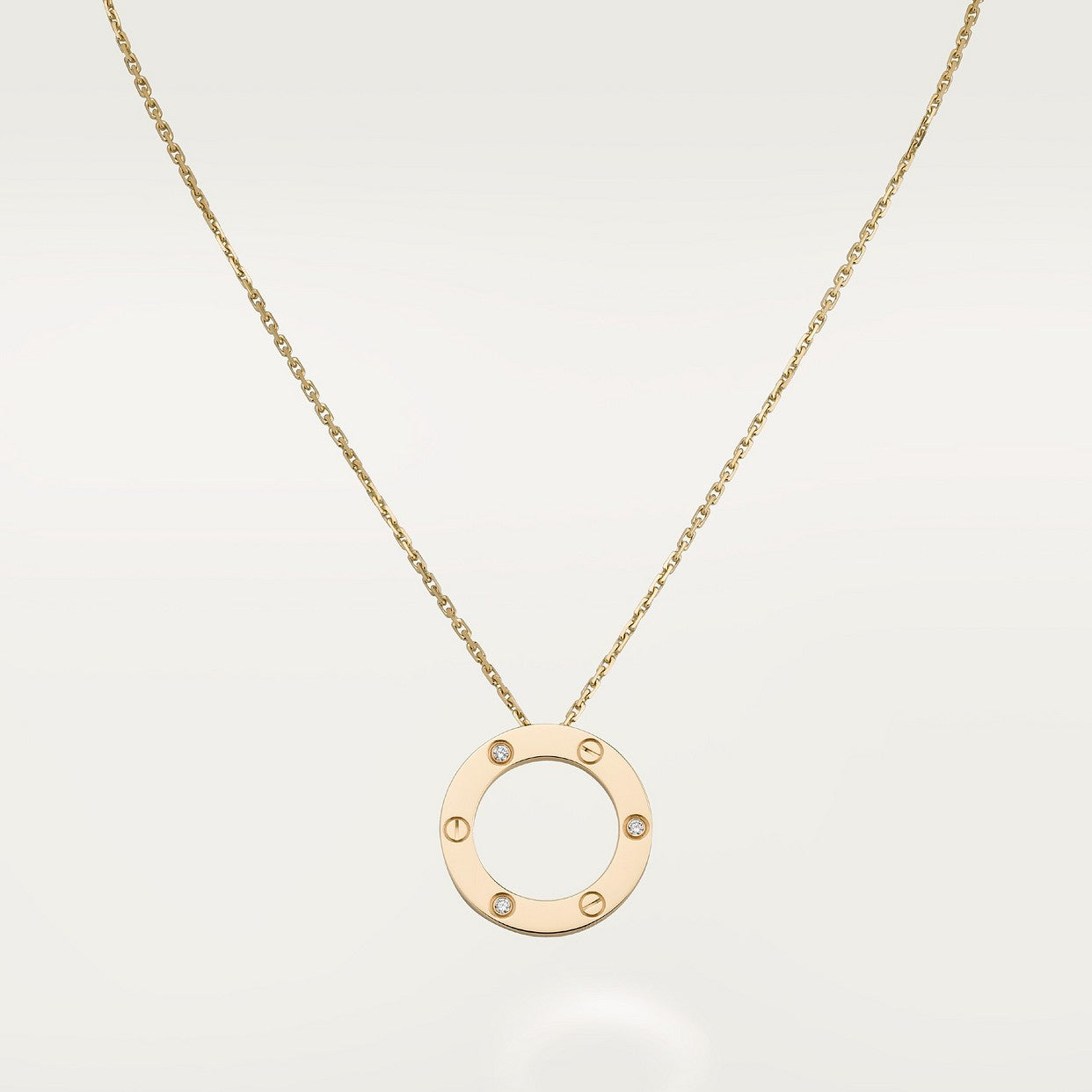 CARTIER LOVE 3 DIAMONDS GOLD PENDANT NECKLACE