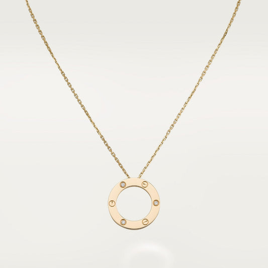 CARTIER LOVE 3 DIAMONDS GOLD PENDANT NECKLACE