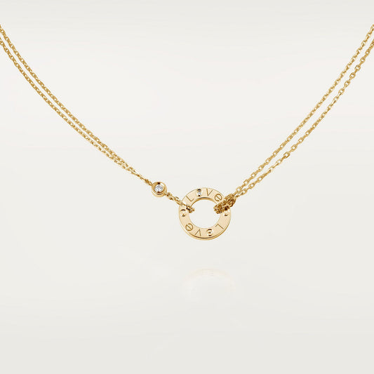 CARTIER LOVE PENDANT NECKLACE 2 GOLD DIAMONDS
