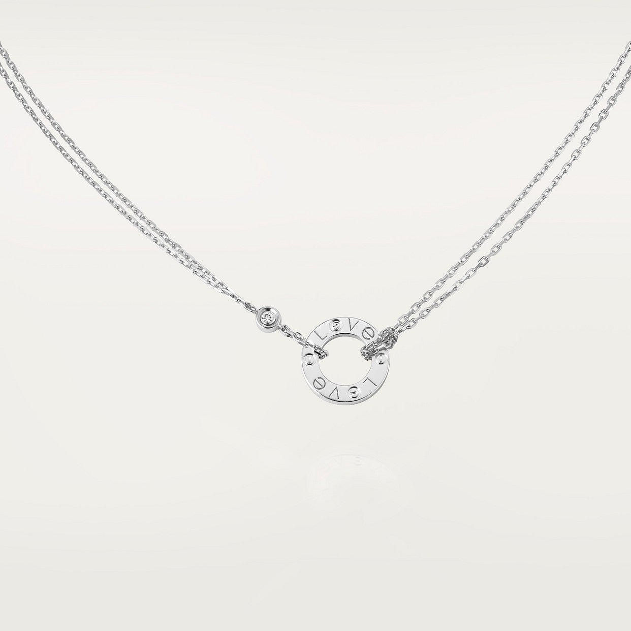 CARTIER LOVE PENDANT NECKLACE 2 DIAMONDS WHITE GOLD