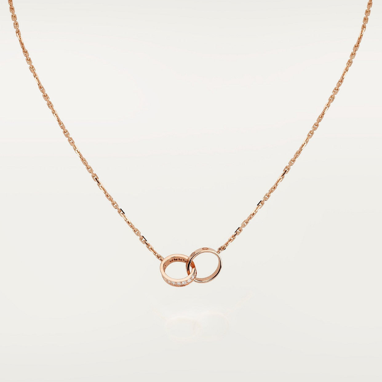 CARTIER LOVE PENDANT NECKLACE SEMI PAVÉ ROSE GOLD