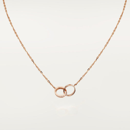 CARTIER LOVE PENDANT NECKLACE SEMI PAVÉ ROSE GOLD