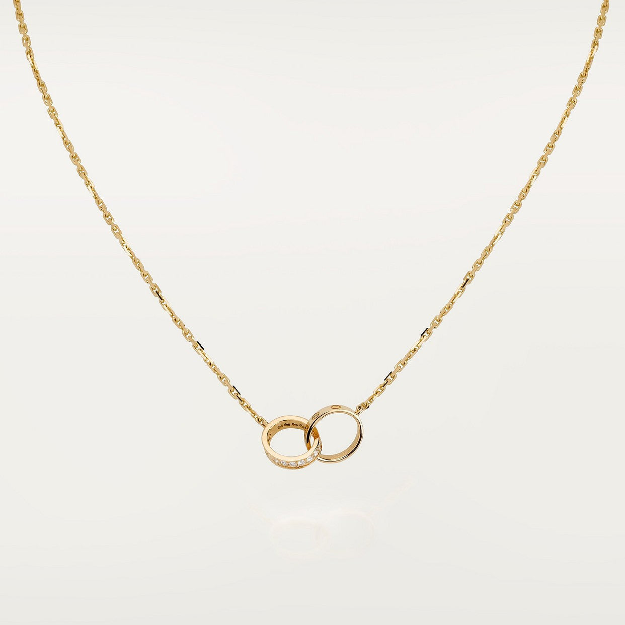 CARTIER LOVE PENDANT NECKLACE SEMI PAVÉ GOLD