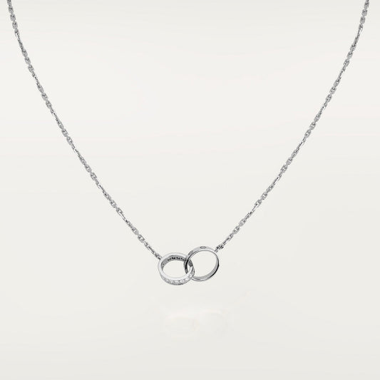 CARTIER LOVE PENDANT NECKLACE SEMI PAVÉ WHITE GOLD