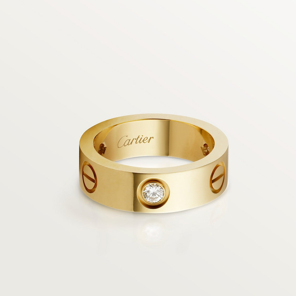 CARTIER LOVE CLASSIC GOLD 3 DIAMOND RING