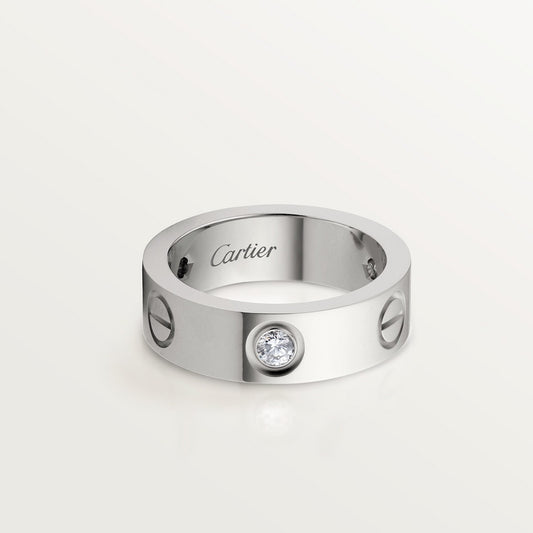 CARTIER LOVE CLASSIC WHITE GOLD 3 DIAMOND RING