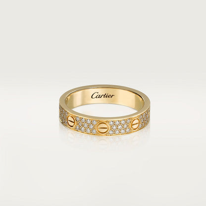 CARTIER LOVE PAVÉE GOLD RING