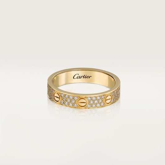 CARTIER LOVE PAVÉE GOLD RING