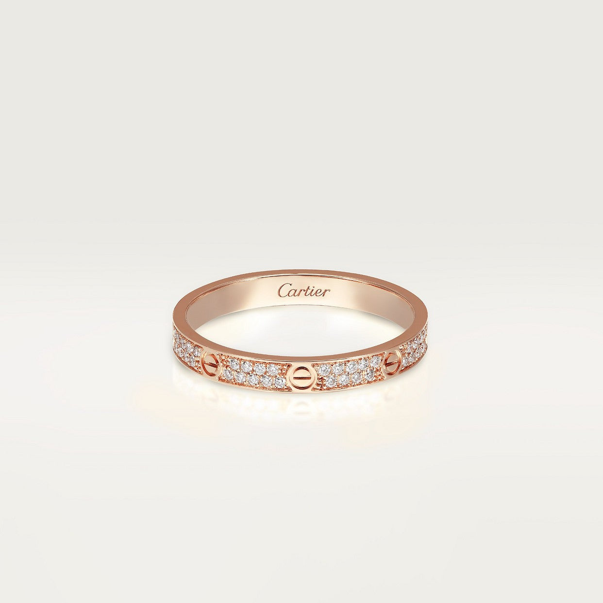 CARTIER LOVE SMALL PAVÉ ROSE GOLD RING