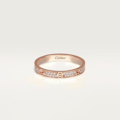 CARTIER LOVE SMALL PAVÉ ROSE GOLD RING